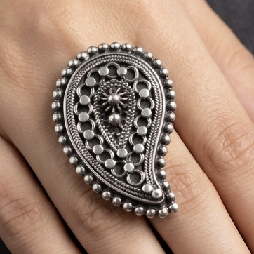 Keri Design Silver Statement Ring 